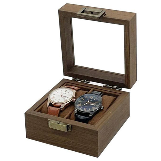 2구 시계 보관함 Wooden Flip Concealed Lid Double Watch Organiser