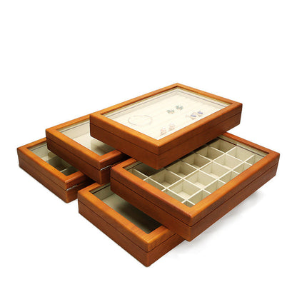 Cheerish Wooden Showcase Trays (Hinged Transparent Lid)