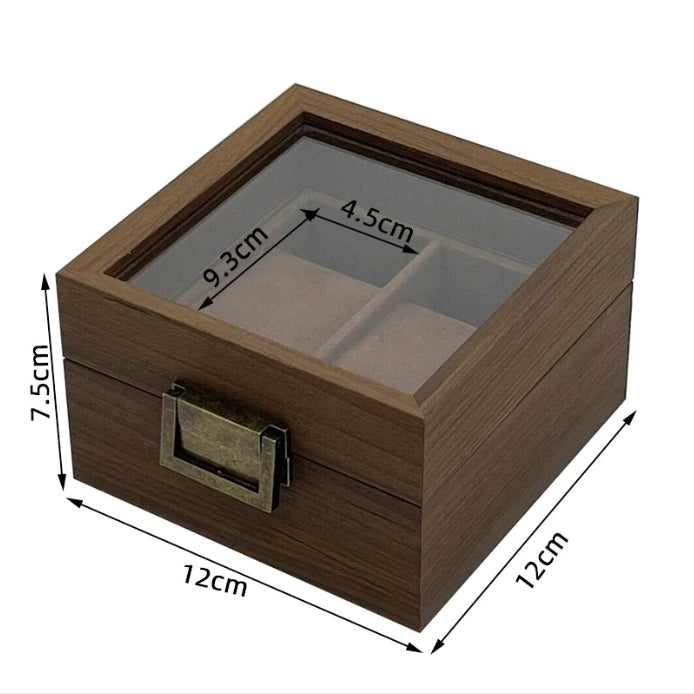 2구 시계 보관함 Wooden Flip Concealed Lid Double Watch Organiser