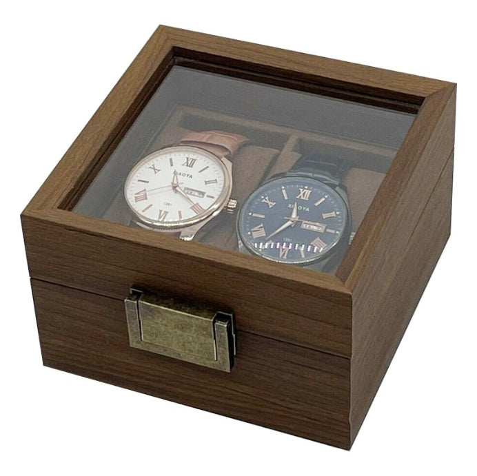 2구 시계 보관함 Wooden Flip Concealed Lid Double Watch Organiser